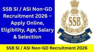 SSB SI / ASI Non-GD Recruitment 2026